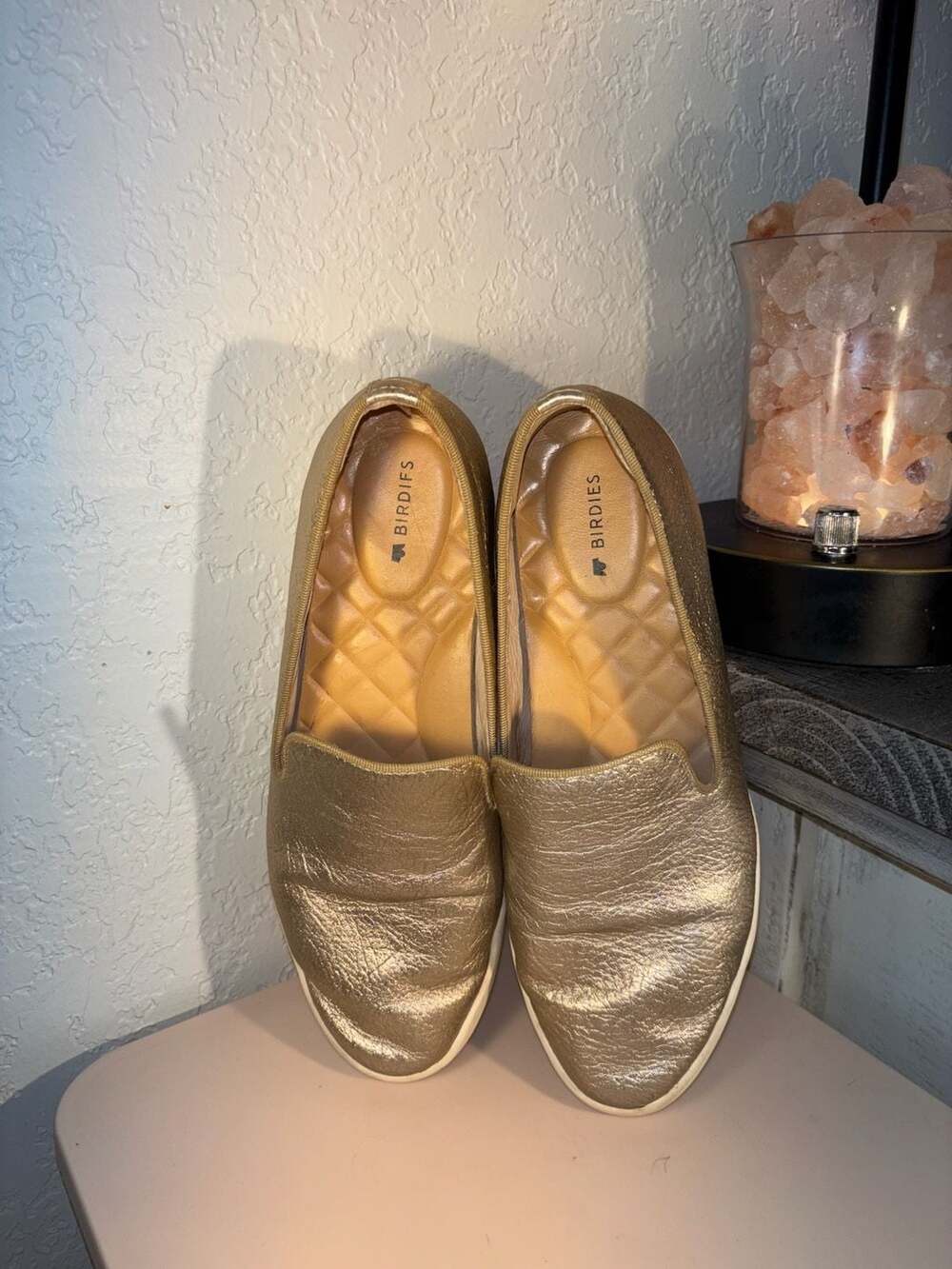 O2: Birdies The Swift Metallic Gold Slip-On Sneakers Size 6